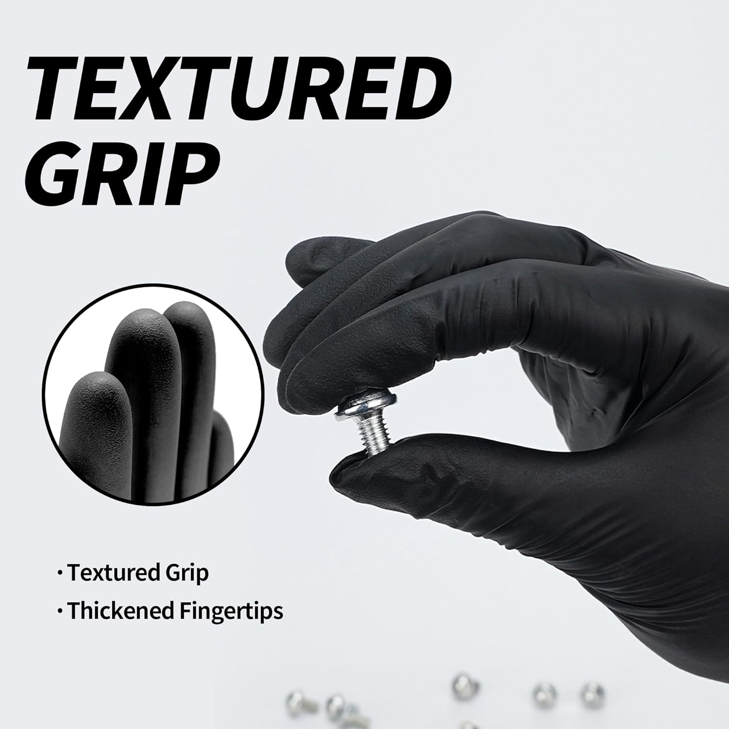 GP50-5mil Disposable Black Nitrile Gloves (1 Case, 1000 Gloves)