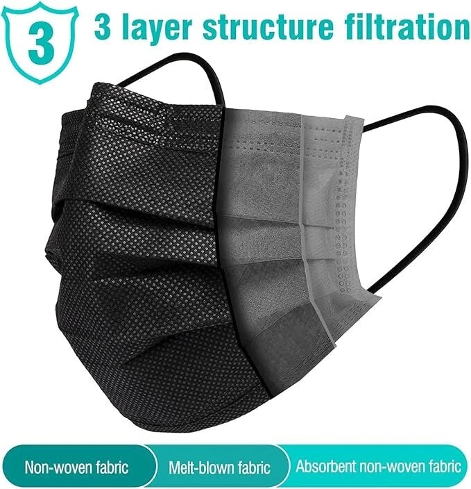 GP02 - 2000pcs Black Disposable Facemask