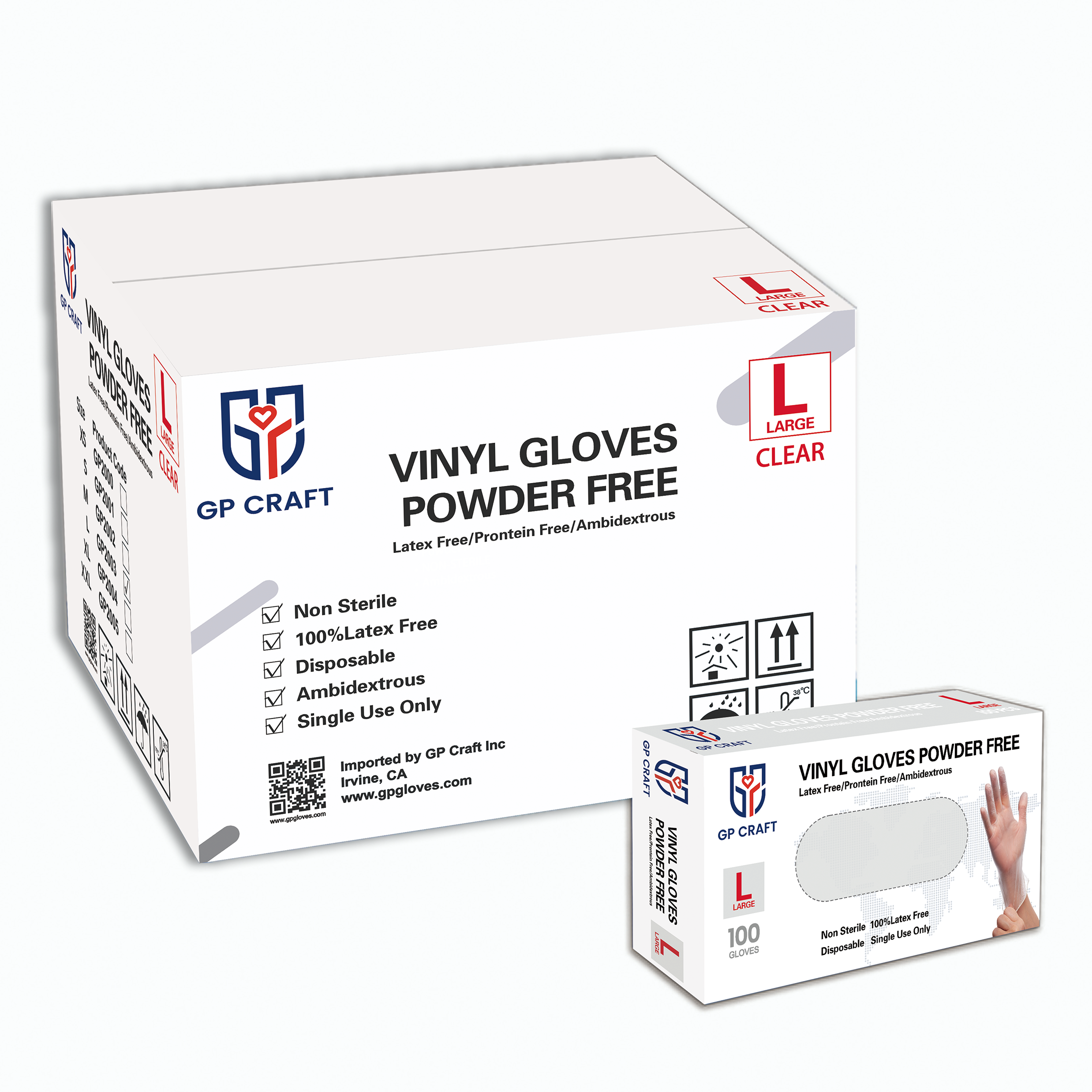 Exam Vinyl Gloves, Synmax Latex-Free, Powder-Free, Non-Sterile Medical Disposable Gloves (100 boxes, 10000 gloves, Clear)