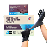 GP CRAFT Disposable Black Exam Nitrile Gloves, 6 Mils, Powder Free, Latex Free, Case of 1000 - GP Craft Inc