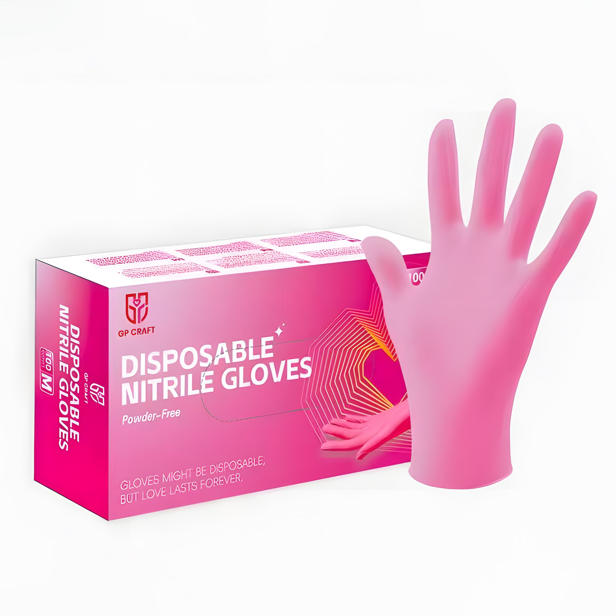 GP33-3.5mil Disposable Pink Nitrile Gloves（1Case 1000Gloves）