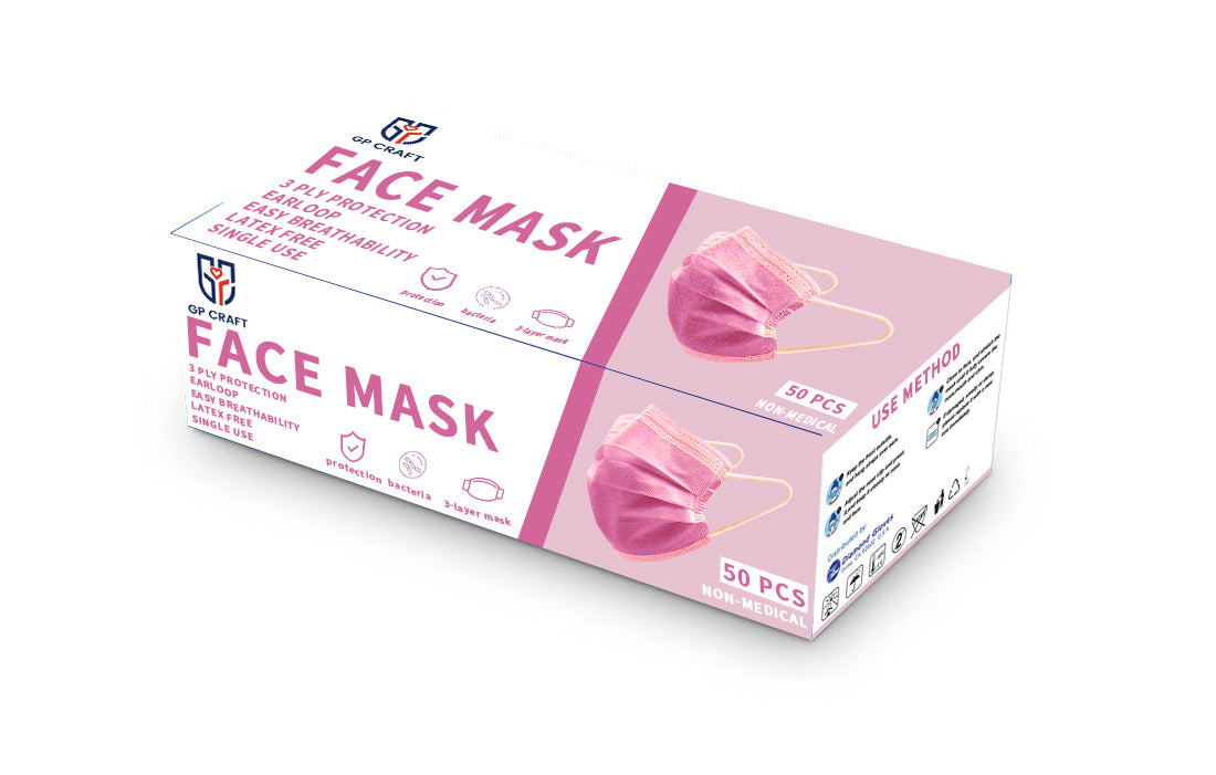 GP03 - 2000pcs Pink Disposable Facemask