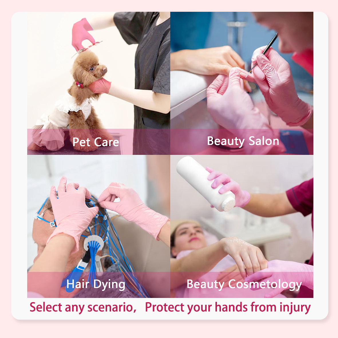 GP33 Disposable Pink Nitrile Gloves（1Case 1000Gloves）