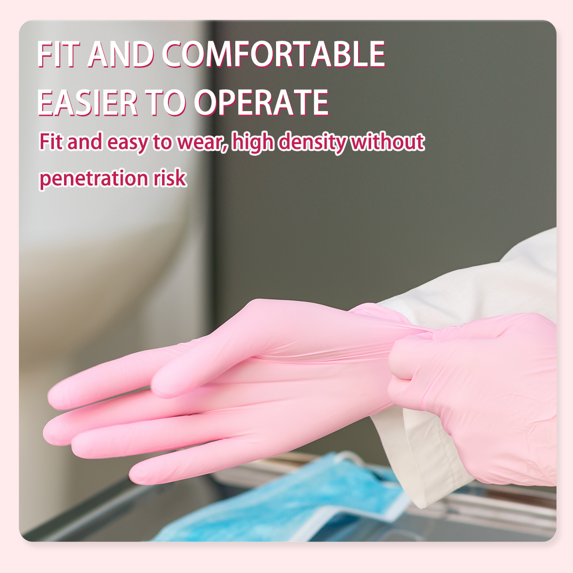 GP33 Disposable Pink Nitrile Gloves（1Case 1000Gloves）