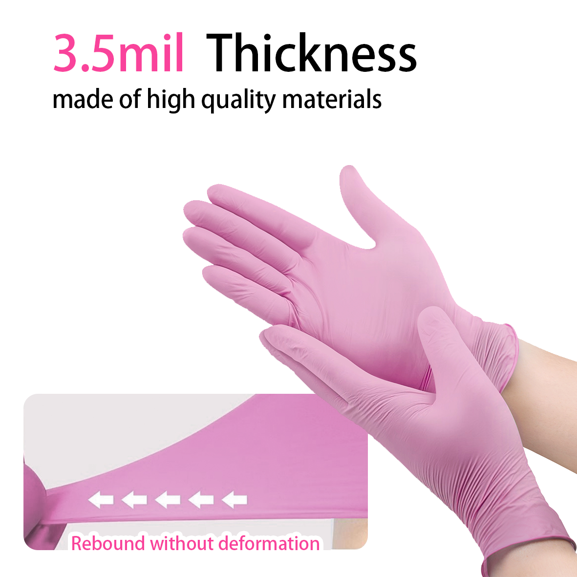 GP33 Disposable Pink Nitrile Gloves（1Case 1000Gloves）